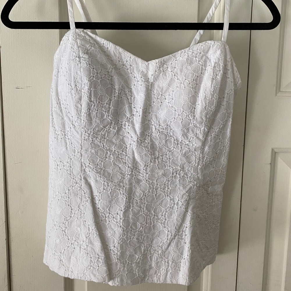 Lilly Pulitzer Eyelet Lace Corset Tank White
